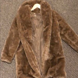 Faux  fur long jacket